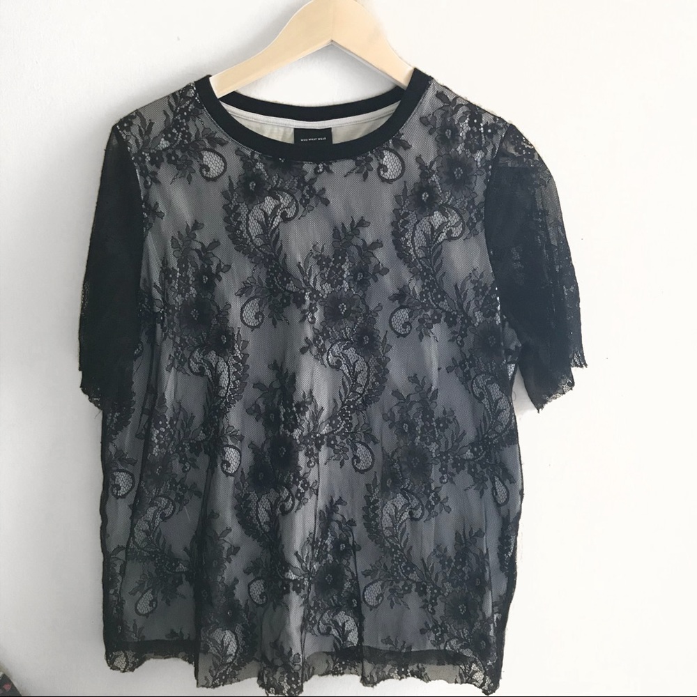 Who What Wear black lace top